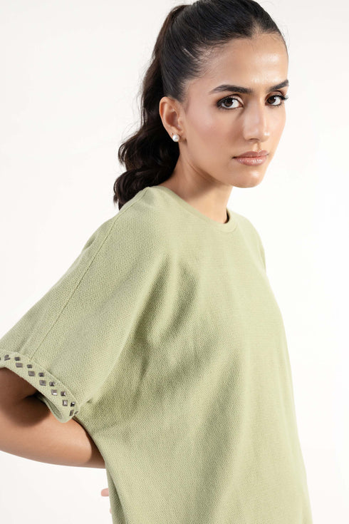 The Olive Embellished Oversized Kimono Top